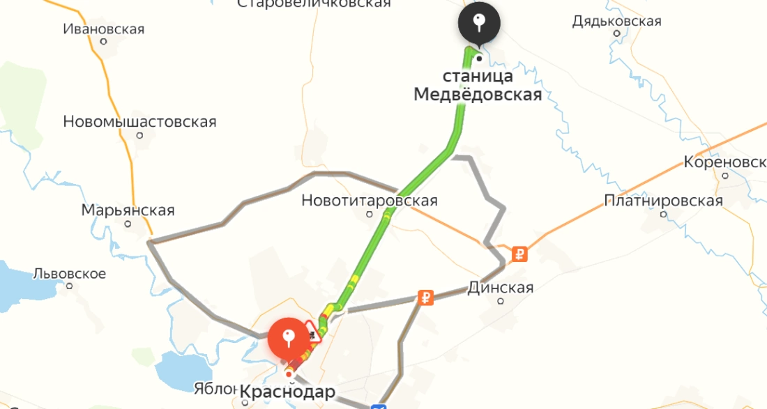 Медведовская — Краснодар